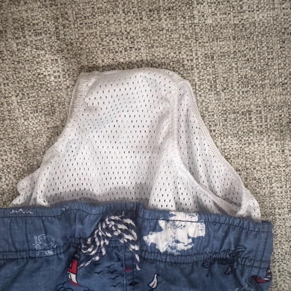 Mud Pie Little Baby Boy Swim Trunks Blue Sailboats Elastic Waist Sz Sm 2T-3T - Picture 5 of 7